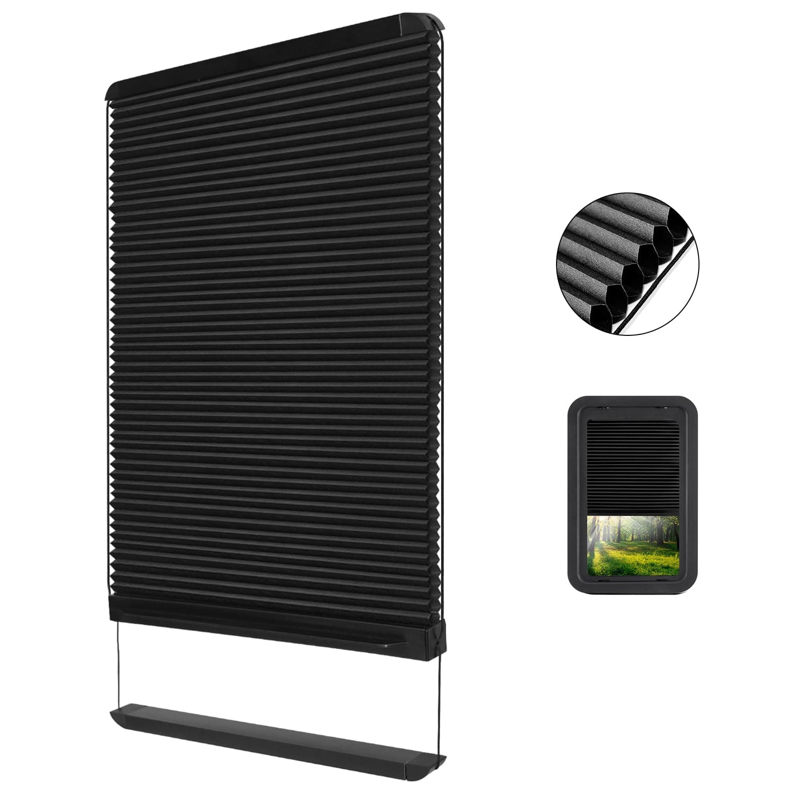 RV Door Window Shade Replacement for Lippert Shade Ready Entry Door,RV Door Thin Sunshade Blinds,12'' x 21''Camper RV Door Window Shade with Double Layer Cellular Shade to Protect Privacy&Block Sun