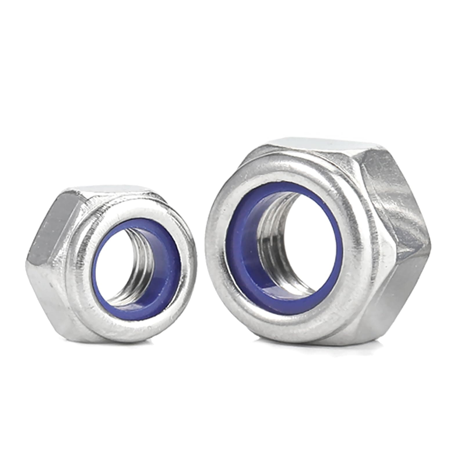 M8-1.25 Nylon Insert Lock Nuts, Stainless Steel 304 (18-8) Lock Nuts with Nylon Insert, 25pcs