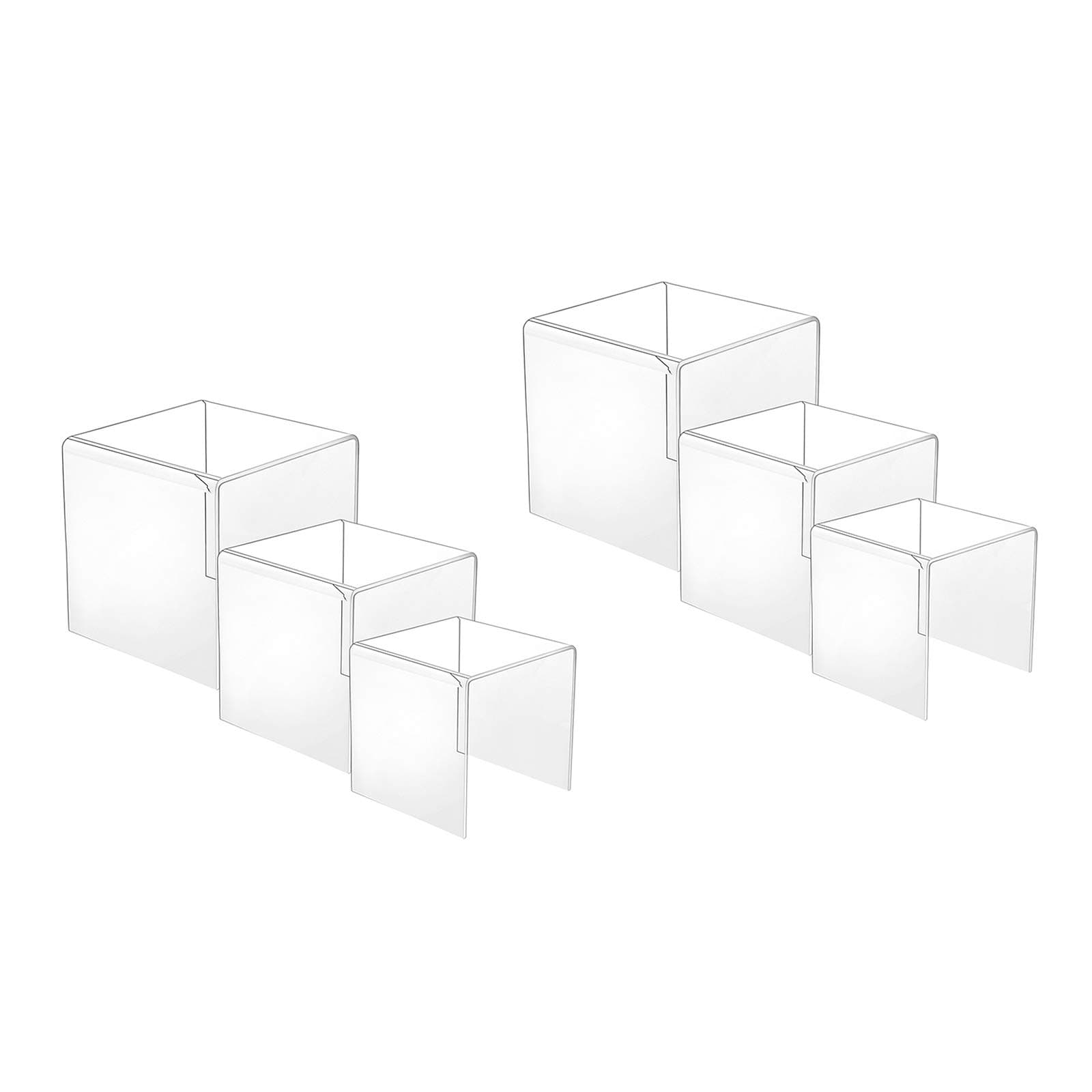 HESIN2 Sets Clear Acrylic Display Stand for POP Figures Cupcake Risers Hoder Shop Retail Bridge Rack 3inch,4inch,5inch