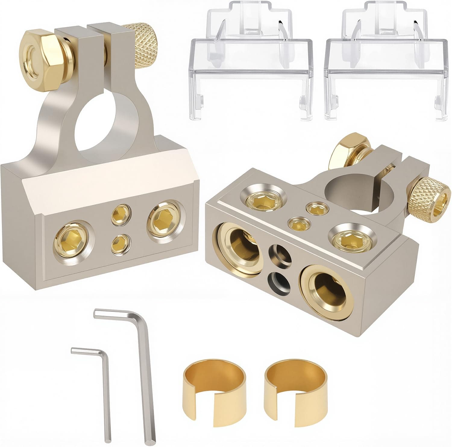 SINGARO Car Battery Terminal Connector, 0/2/4/6/8 AWG Zinc Alloy Truck Audio Battery Protector, Quick Disconnect and Release Battery Cable End, Car External Accessories