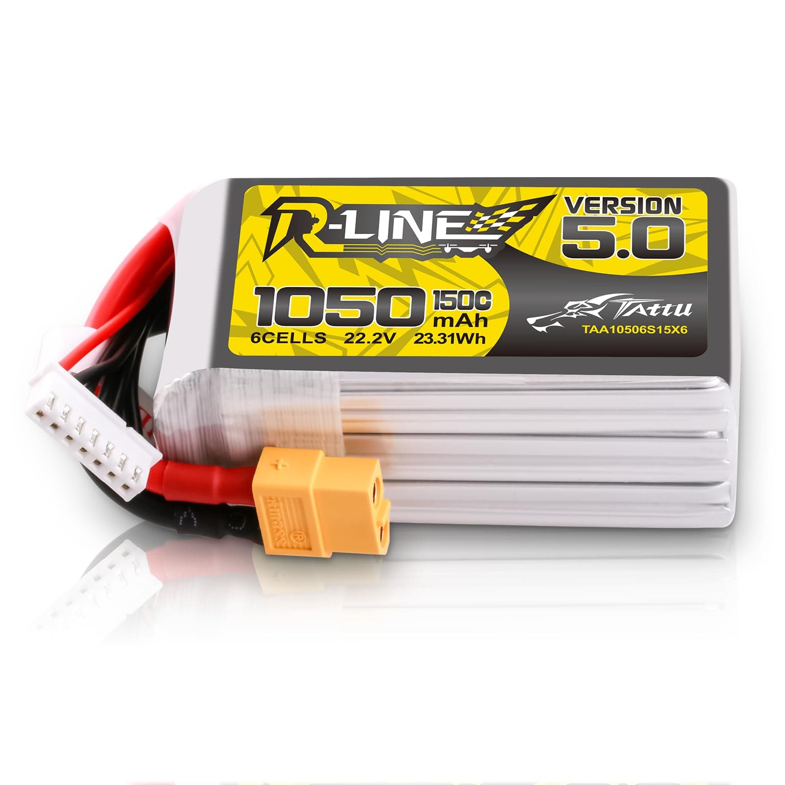 R-Line Version 5.0 6S Lipo Battery 22.2V 150C 1050mAh Lipo Battery Pack with XT60 Plug