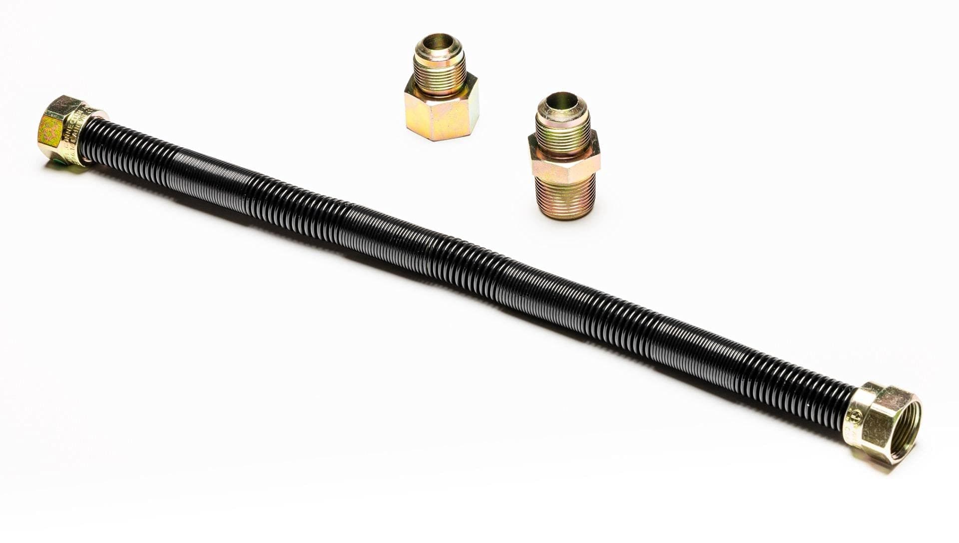 - 36'' x 3/4'' High Capacity Gas Flex Line - Premium Quality Black Non-Whistle Fire Pit, Fireplace, Dryer Gas Line - Perfect Gas Line for NG or LP Fire Pits - Versatile Usage - Easy Installation