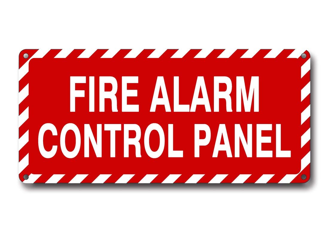 Fire Alarm Control Panel Sign 4.5 x 10 Inch 40 Mil Thick Aluminum Reflective Sign UV Protected Water Proof