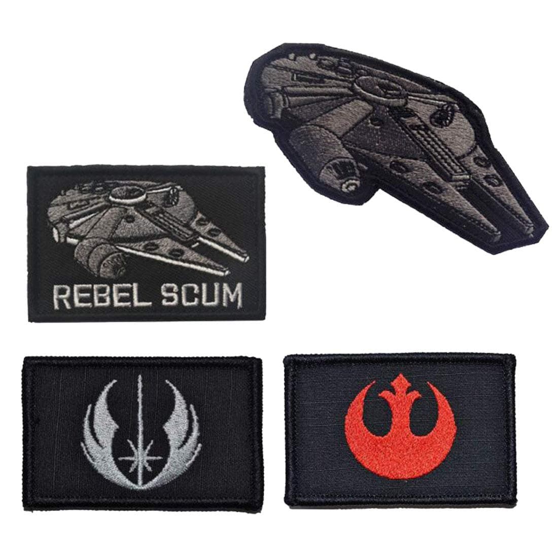 4 Pieces Embroidered Morale Hook and Loop Fastener Tactical Patches