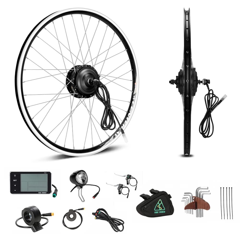 YOSE POWER 20'' / 24'' / 26'' / 27.5'' / 28'' ebike 36V250W conversion kit Front Wheel Brushless Motor with LCD Display Black for Electric Bicycle