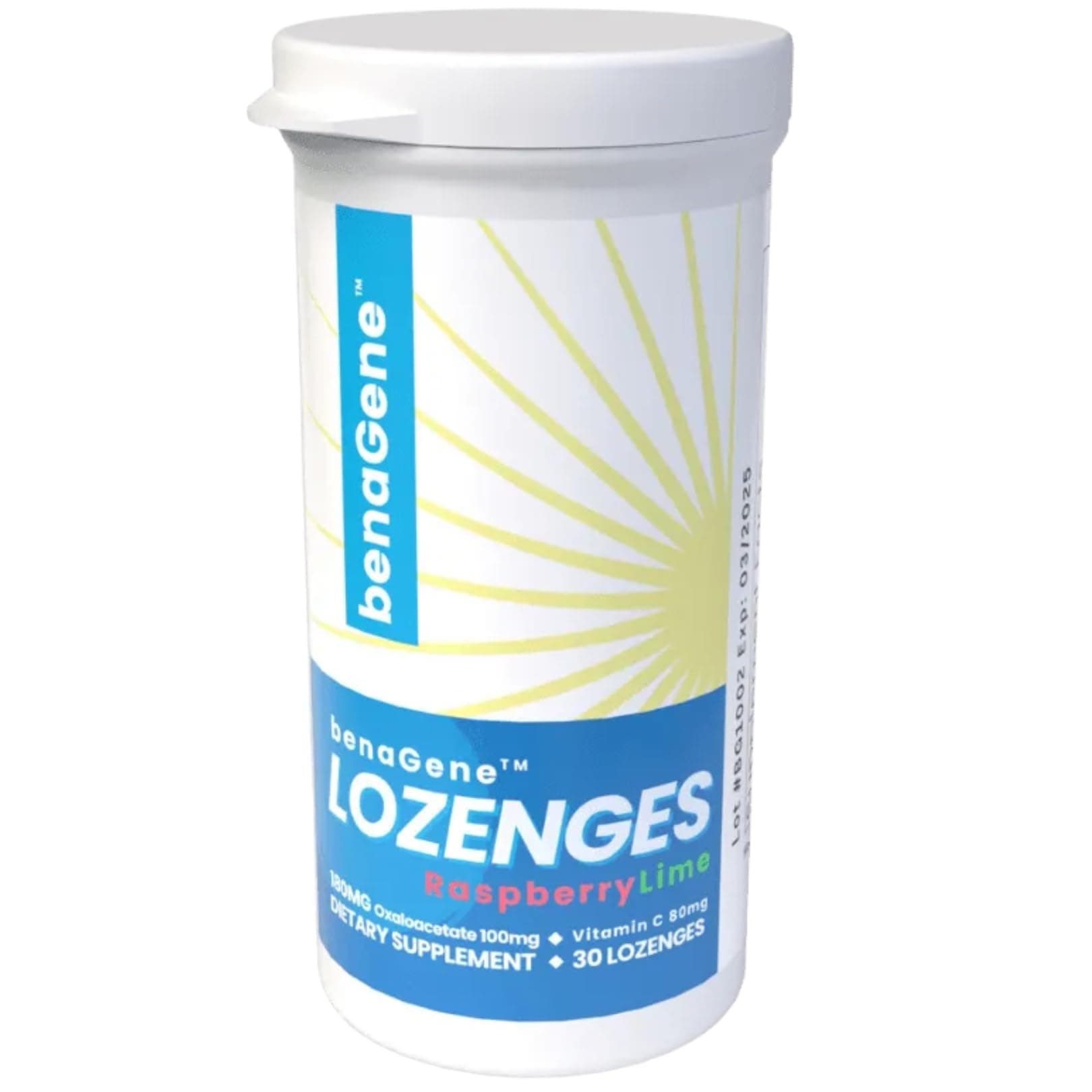 Benagene Lozenges Raspberry Lime - Quick Absorbing Thermally Stabilized Oxaloacetate