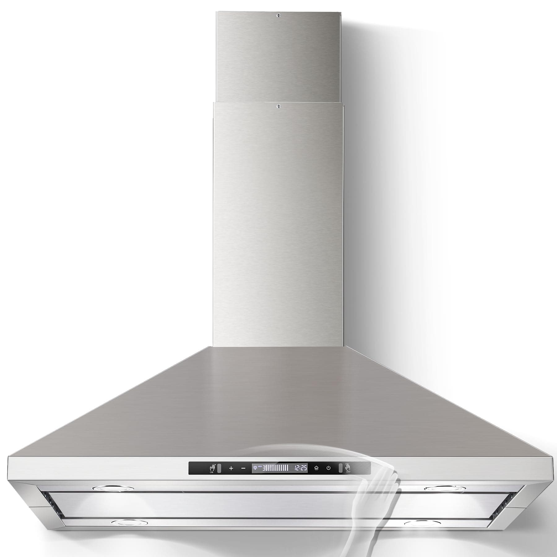 Island Range Hood 36 inch 700 CFM Ceiling Mount Kitchen Hood Vent with Gesture Sensing &Touch Control,Ducted/Ductless Convertible,3 Speeds Fan,4 LED Lights,Stainless Steel,Aluminum Filters