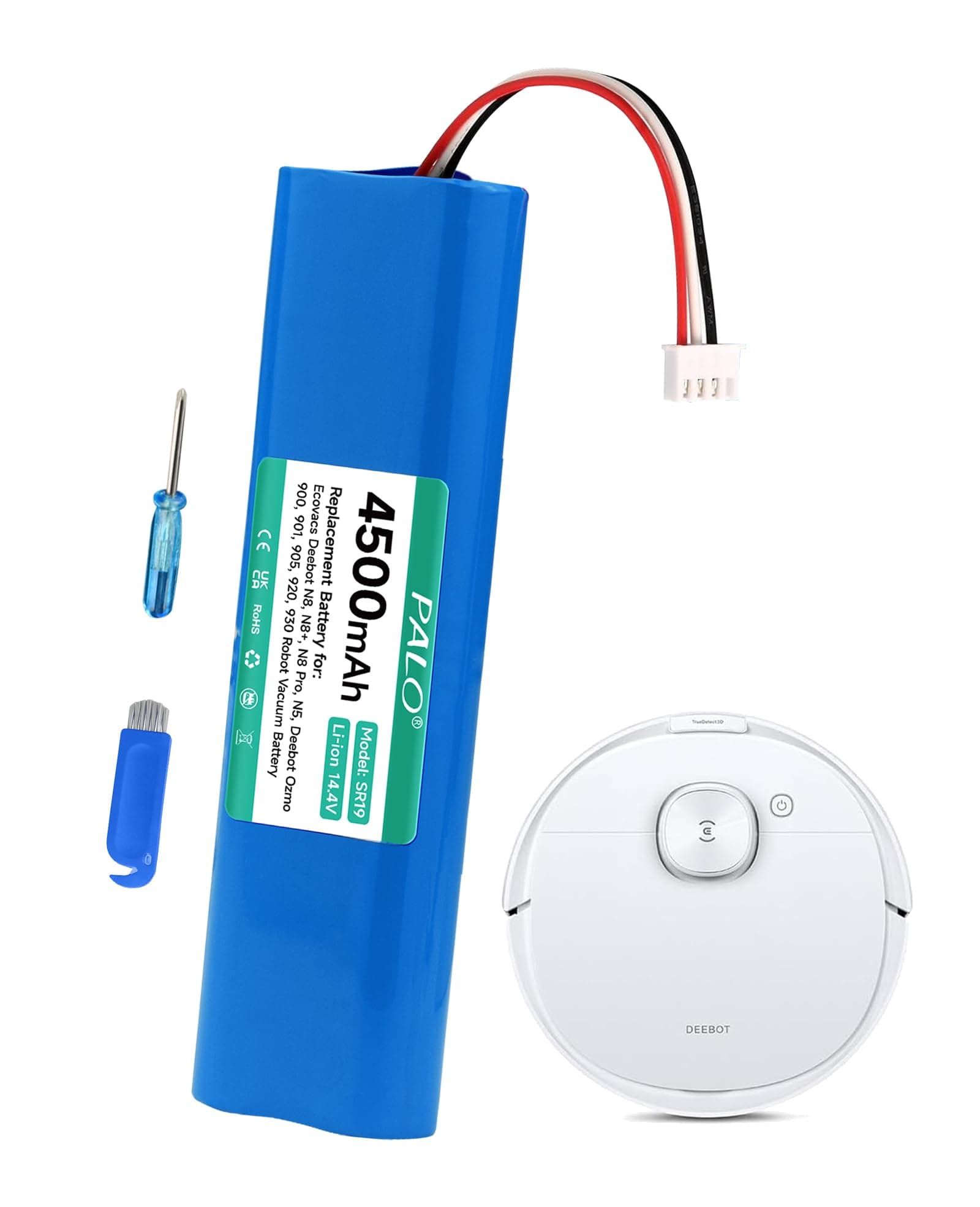 4500mAh Battery Replacement for Ecovacs Deebot Ozmo 900 905 920 930 937 N8 N8+ N8 PRO+ Deebot DG31 DG36 DG3G DG70 DN56 DN58 DV33 DV35 DV37 DV66 DX55 N5 OSLIM11 OSLIM10 Robotic Vacuum Cleaners
