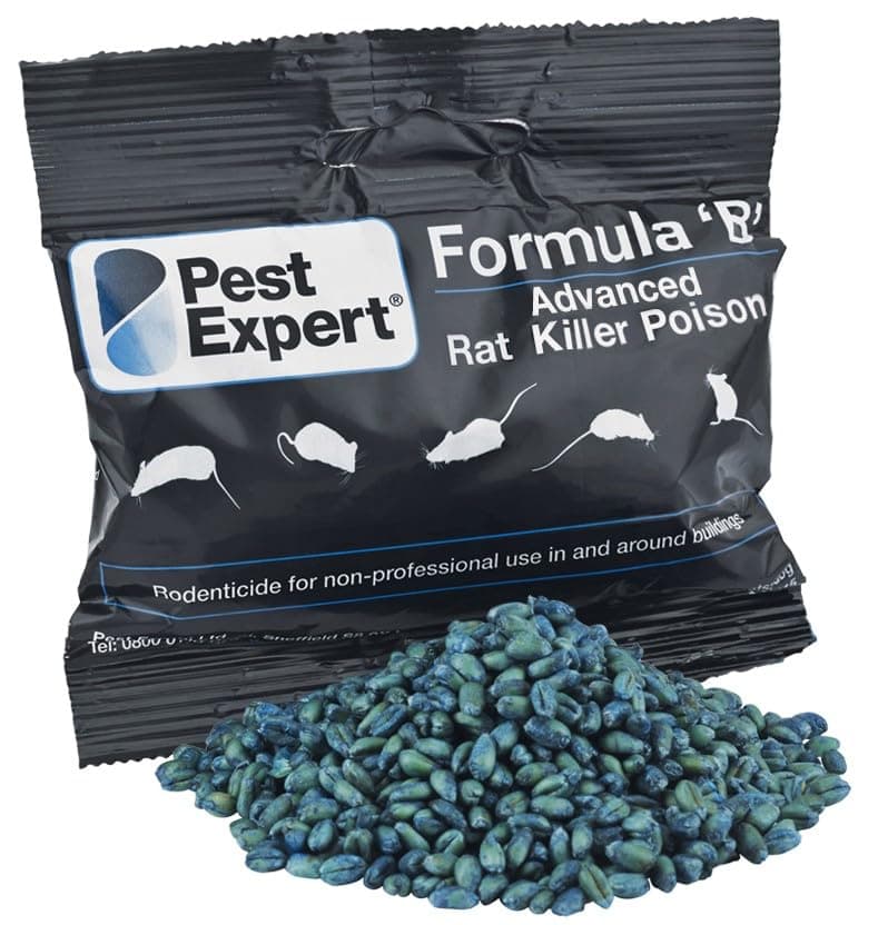 Formula B+ Advanced Rat Bait Killer Poison 800g (8 x 100g) Strongest Single Feed Brodifacoum Fast Acting Control PRIME