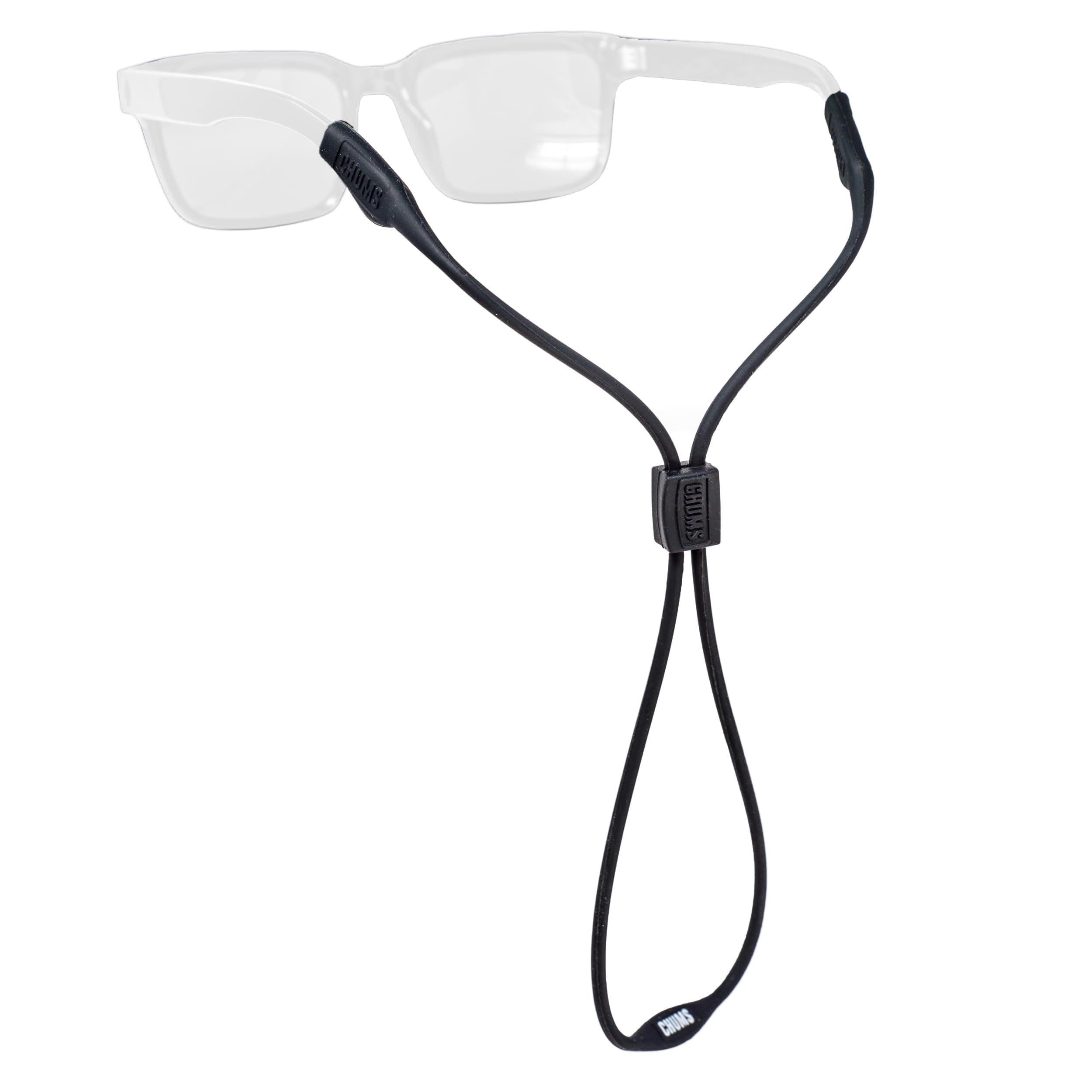 Chums Slim Retainer - Adjustable Thin Silicone Unisex Eyewear Keeper (Black)