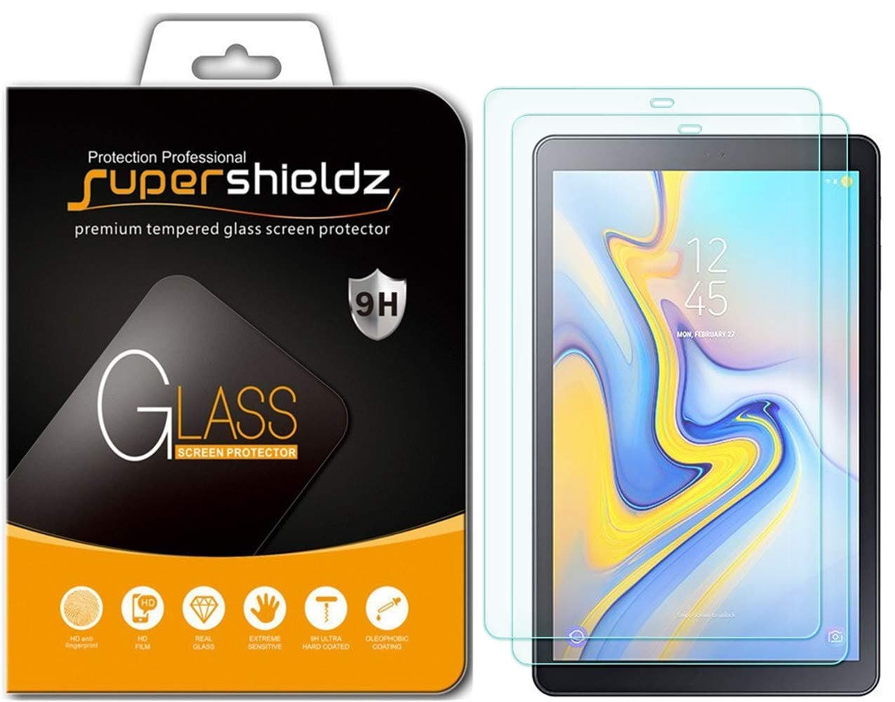 (2 Pack) Designed for Samsung Galaxy Tab A 10.5 inch (SM-T590, SM-T595, SM-T597) Screen Protector, (Tempered Glass) Anti Scratch, Bubble Free