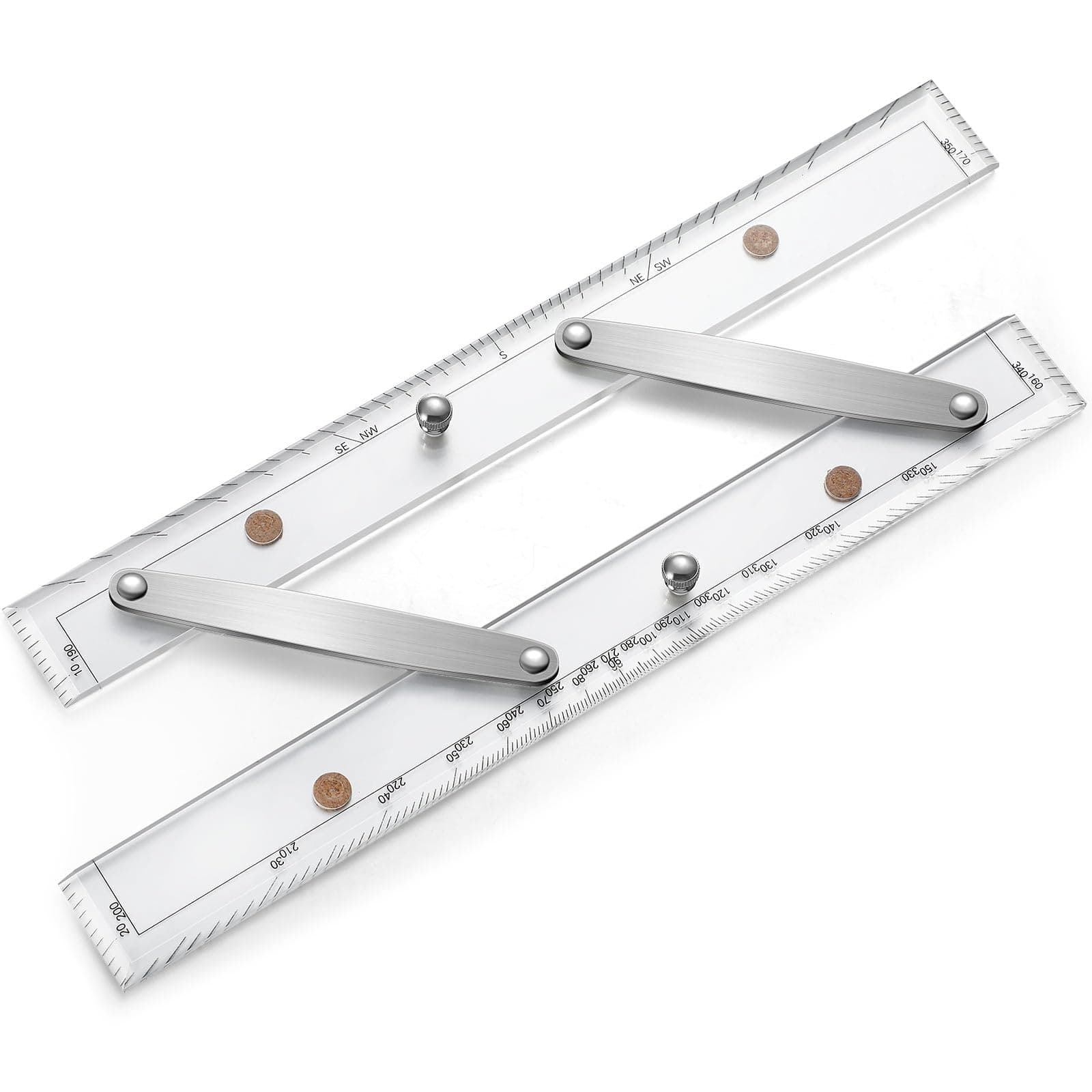 Parallel Ruler Marine Navigation Tool with Clear Scales Parallel Ruler with Brushed Aluminum Arms Nautical Charts Navigation Tools for Boat Ship Drawing(12 Inch)