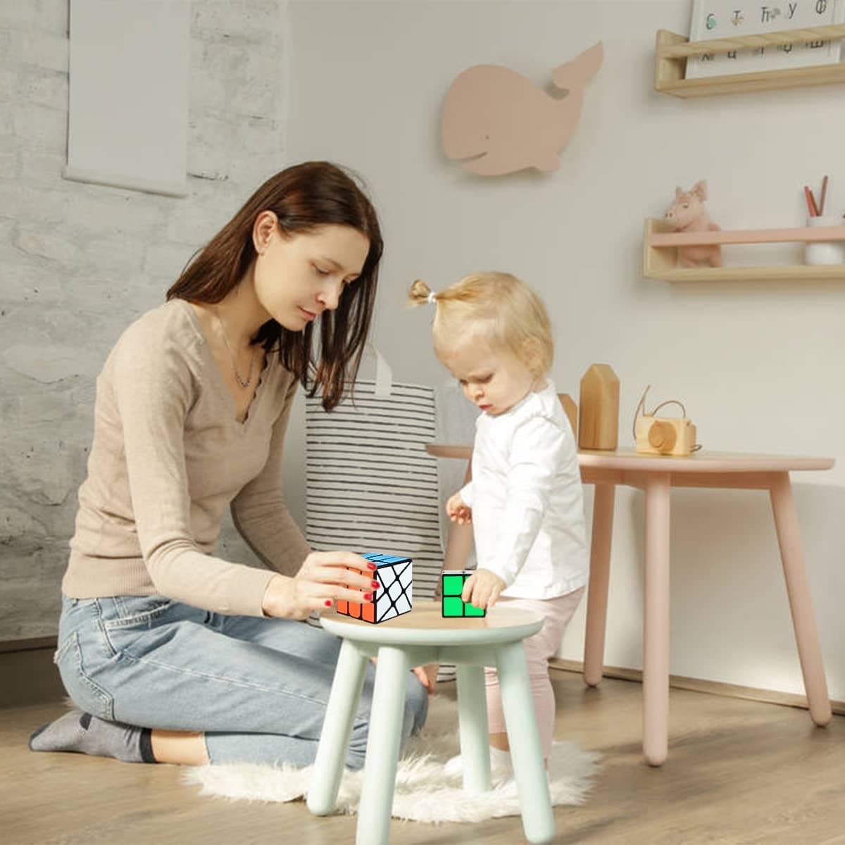 Speed Cube Set, Libay Cube Bundle 2x2 4x4 5x5 Pyramid Megaminx Skew Mirror Ivy Windmill Sticker Magic Cube Collection Puzzles Cube Toys Gift for Kids and Adults Set of 10