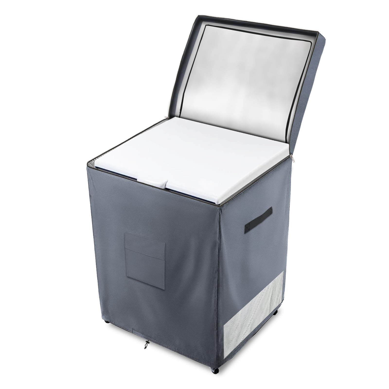 Deep Freezer Covers for Outside,Heavy Duty 600D Durable Chest Freezer Cover Waterproof,Outdoor Freezer Covers for Outside 5.0 Cubic Feet Chest Freezer,Top Can Be Opened(25"W x 22"D x 33.5"H,Grey)