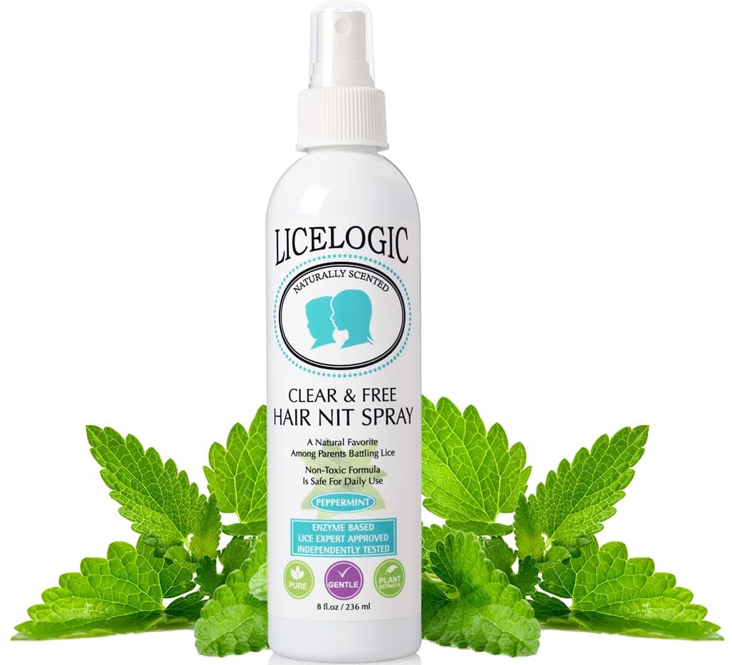 LiceLogic Peppermint Lice Treatment Spray, 8oz - Kills Eggs & Nits, Prevents & Repels Lice, Not Toxic, Naturally Derived Licezyme