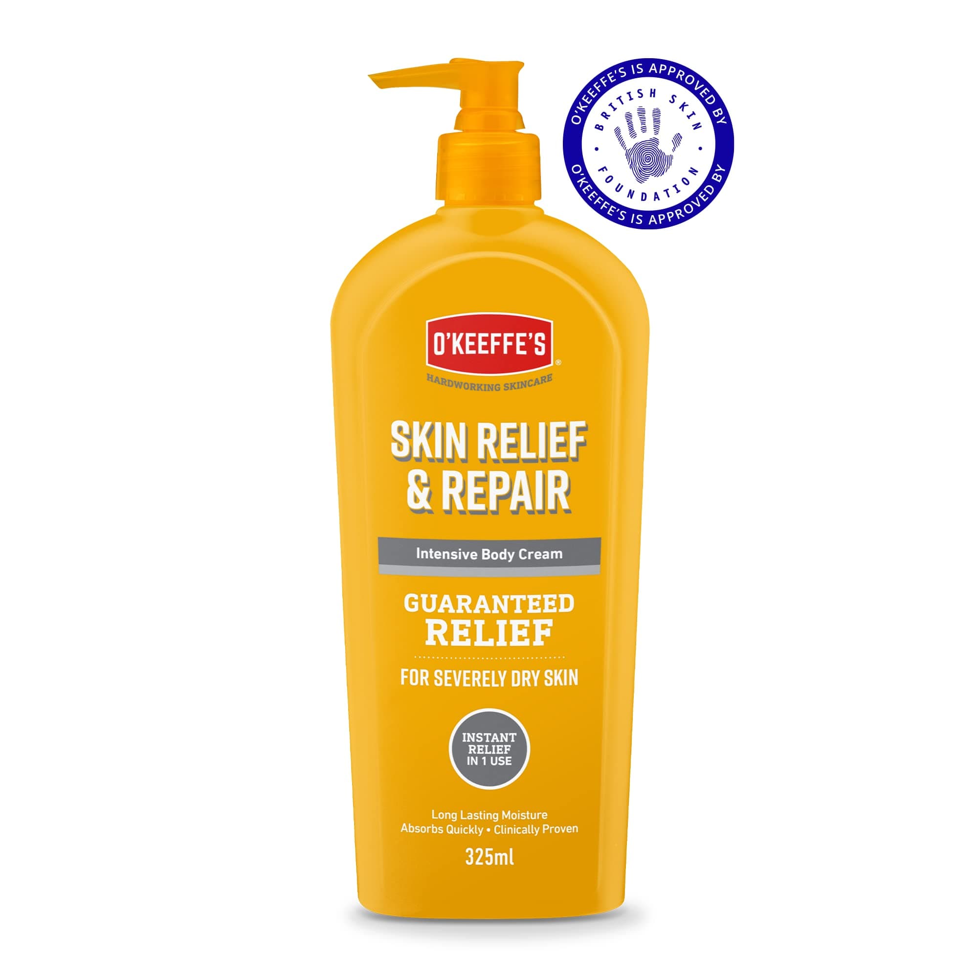 Skin Relief & Repair Pump, 325ml – Body Lotion for Extremely Dry, Itchy Skin | Unscented, Non-Greasy & Clinically Tested