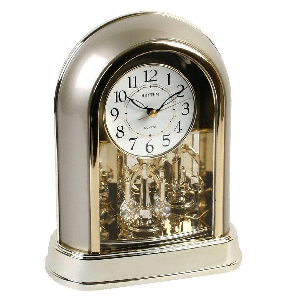 Rhythm Two Tone Gold Mantel Clock