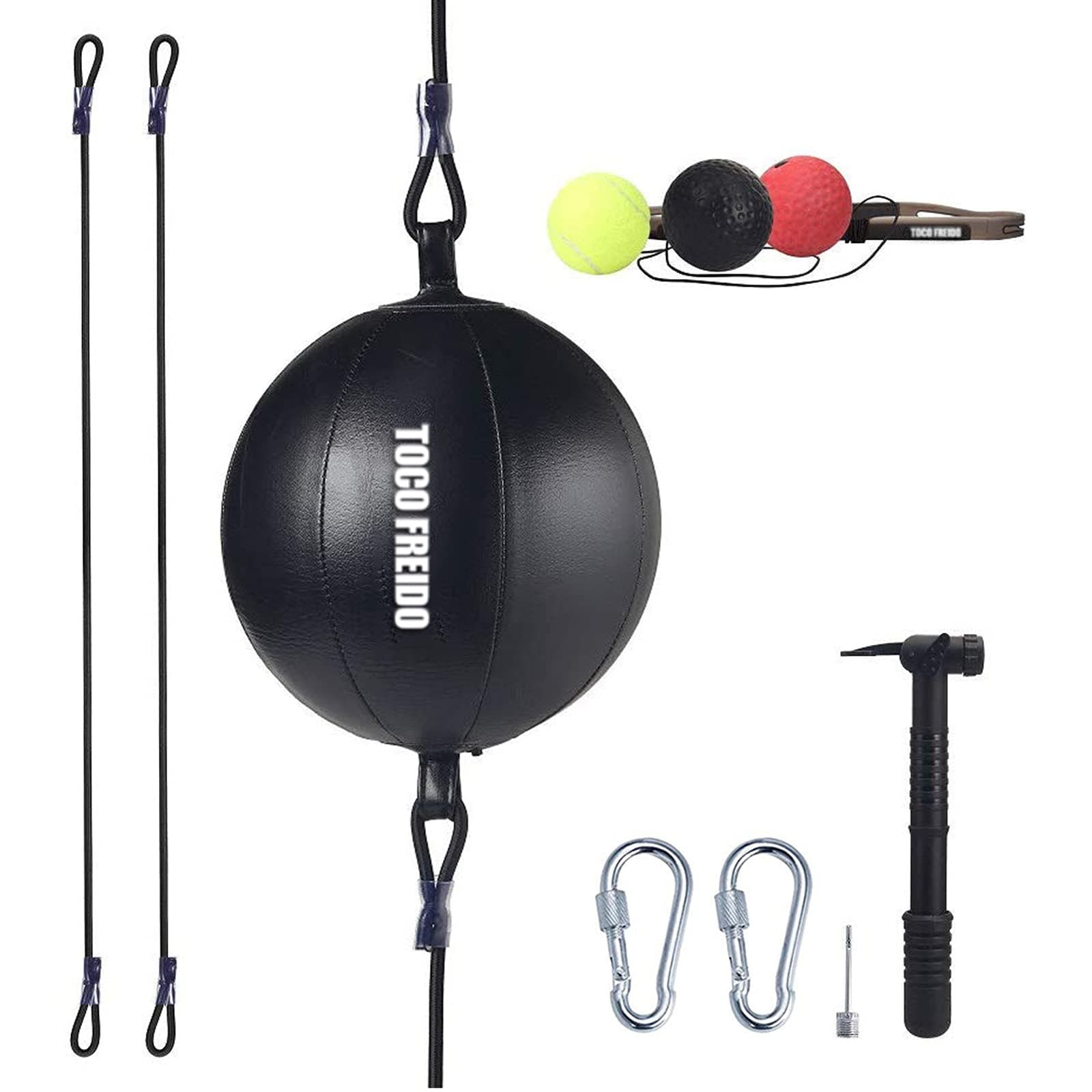 TOCO FREIDO Double End Punching Ball, Speed Bag with Difficulty Levels Boxing Reflex Ball with Headband, Perfect for Reaction, Agility, and Hand Eye Coordination Training