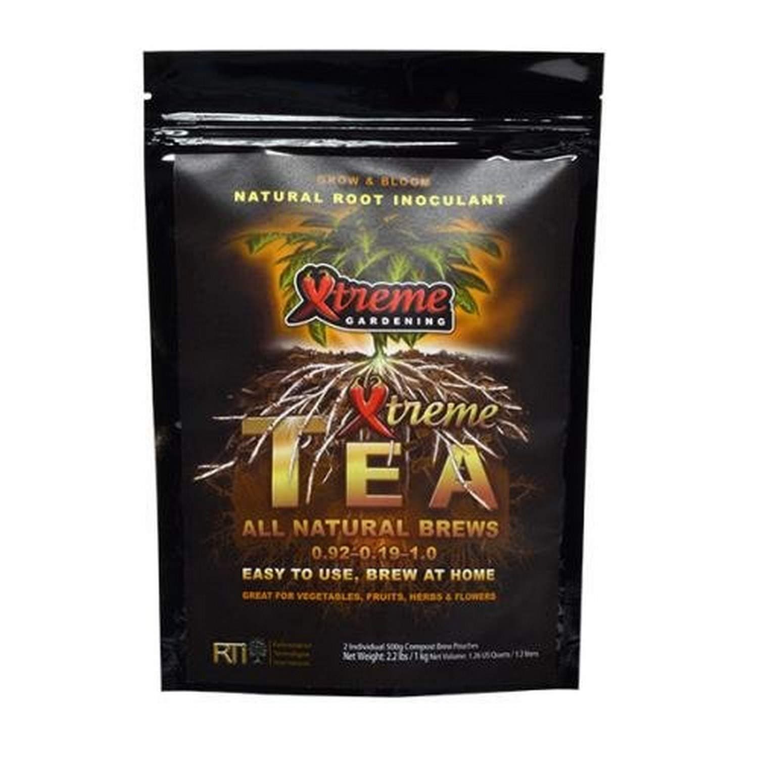Xtreme Gardening Xtreme Tea Brews – Compost Tea Kit, 10-Pack 80g Pouches, Each Brews 5 Gallons, Bloom Booster & Yield Booster with Worm Castings & Microbe Food Pack, Works with Any Fertilizer Program