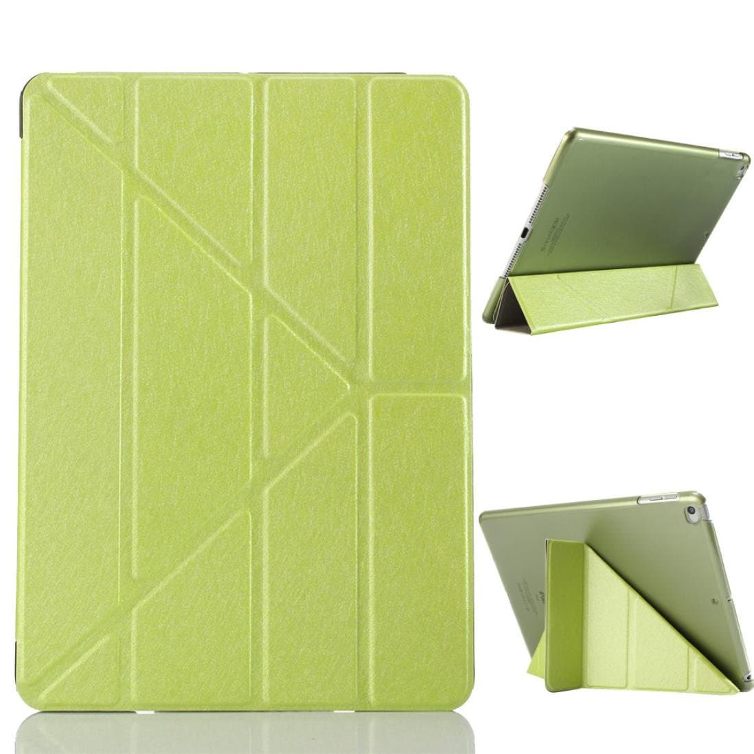 NewkellyLeather Slim Folding Stand Painted Case Cover For ipad 9.7Inch 2017 Tablet (Green)