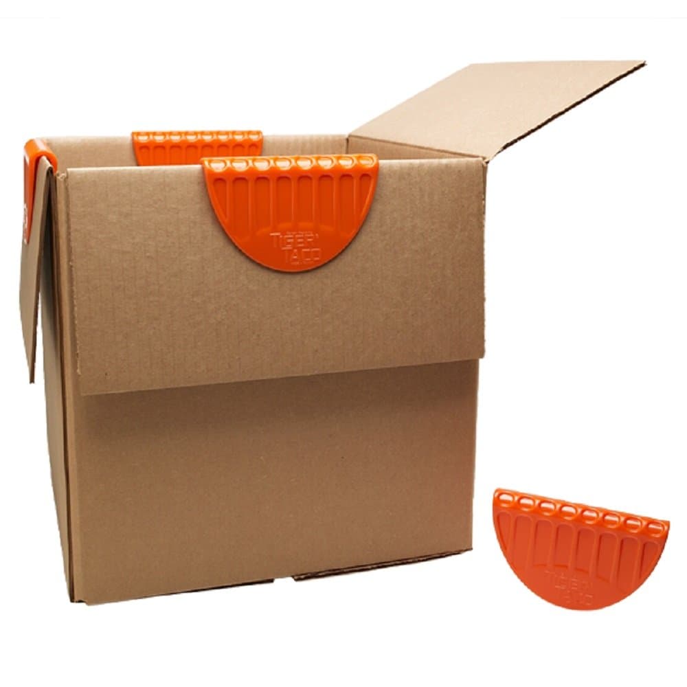 Tiger Taco Box Clips Make Packing and Unpacking Boxes Easier (Set of 4 Tiger Tacos, ABS Plastic)