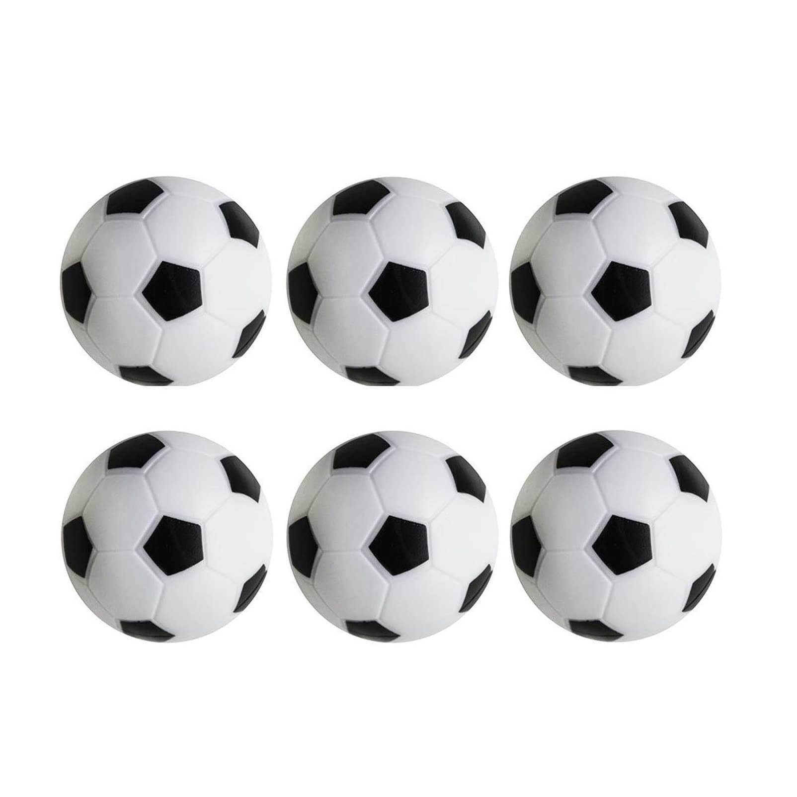 CABAX Foosball Table Replacement Foosballs, 36mm Game Table Size Black and White Tabletop Soccer Balls - 6 Pack