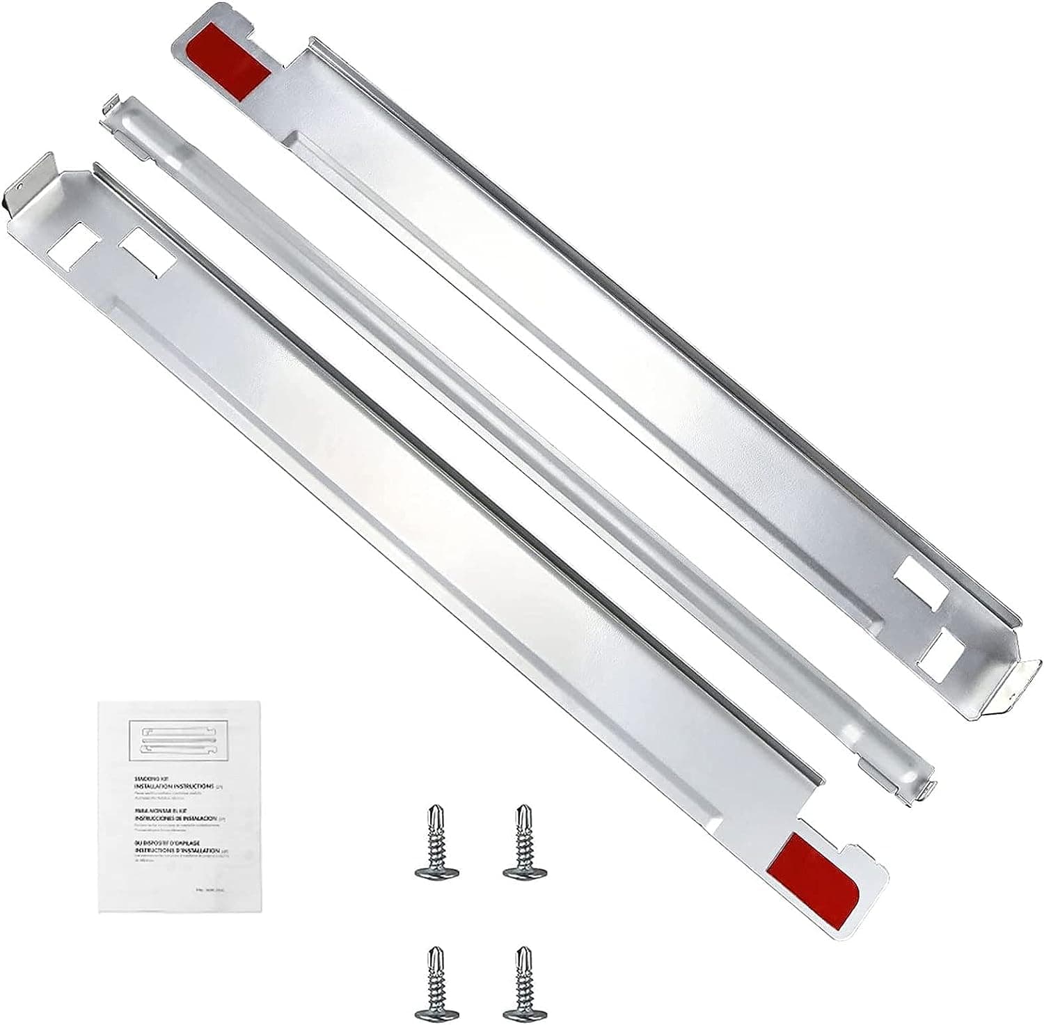 TOMOON KSTK1 Laundry Stacking Kit for 27" L-G Washer and Dryer - Solid Metal with Chrome Finish, Replaces WSTK1 (Silver) - Optimized for Space