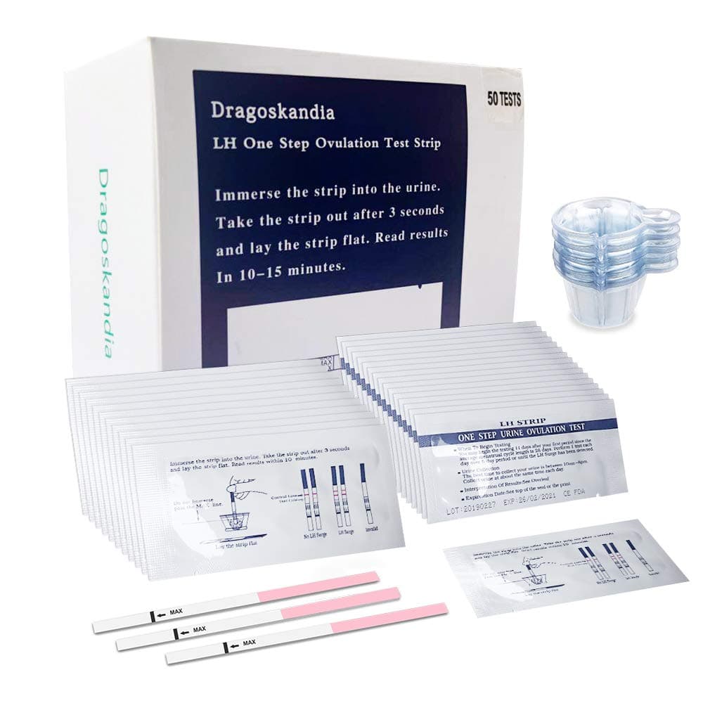 50 x 25mIU/ml Ovulation Test Strips Kit PT500 Highly Sensitive Fertility Predictor Testing Sticks Dragoskandia