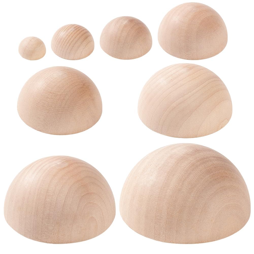 8Pcs 8 Sizes Half Round Pottery Tools Set, Wooden Ceramic Top Tool Clay Tools Pottery Plate Press Tool for Making Pottery Bowls and Plates