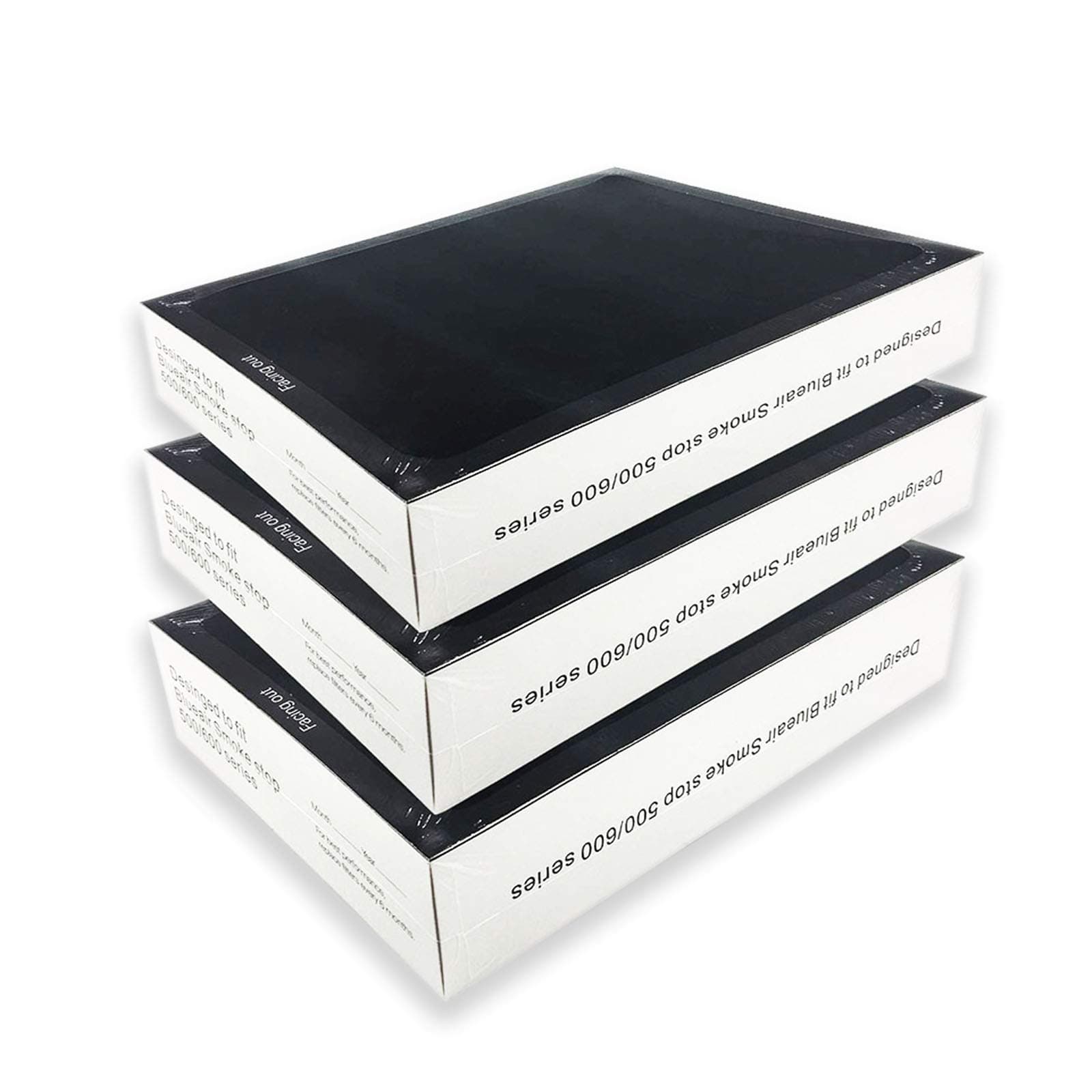 PUREBURG 3-Pack Replacement Filter Compatible with Blueair 500/600 Series SmokeStop Filter, Odor Removal Classic 501, 503, 510, 550E, 555EB, 601, 603, 650E, 505, 605