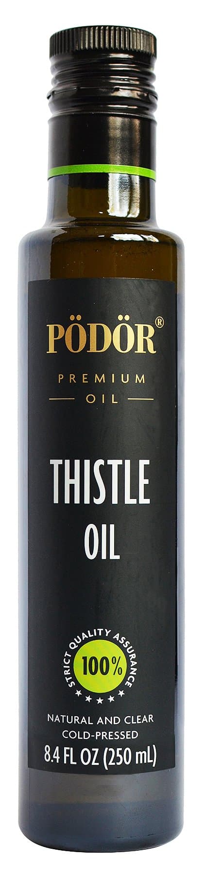 PÖDÖR Premium Thistle Oil - 8.4 fl. Oz. - Cold-Pressed, 100% Natural, Unrefined and Unfiltered, Vegan, Gluten-Free, Non-GMO in Glass Bottle