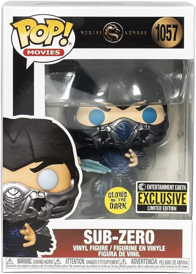 POP Movies: Mortal Kombat- Sub-Zero GITD Pop! Vinyl Figure Entertainment Earth Exclusive (Bundled with EcoTEK Pop Box Protector Case), 4 inches