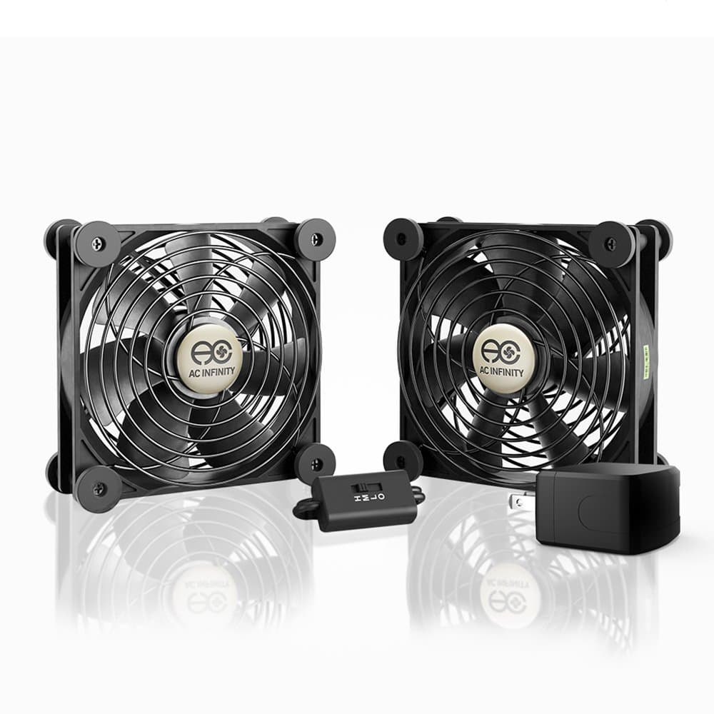 MULTIFAN S7-P, Quiet Dual 120mm AC-Powered Fan with Speed Control, UL-Certified for Receiver DVR PlayStation Xbox Component Cooling