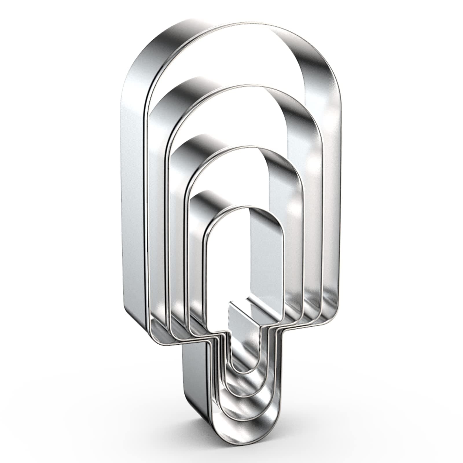 Popsicle Cookie Cutter Set for Summer - 5", 4", 3", 2" - 4 Piece - Stainless Steel