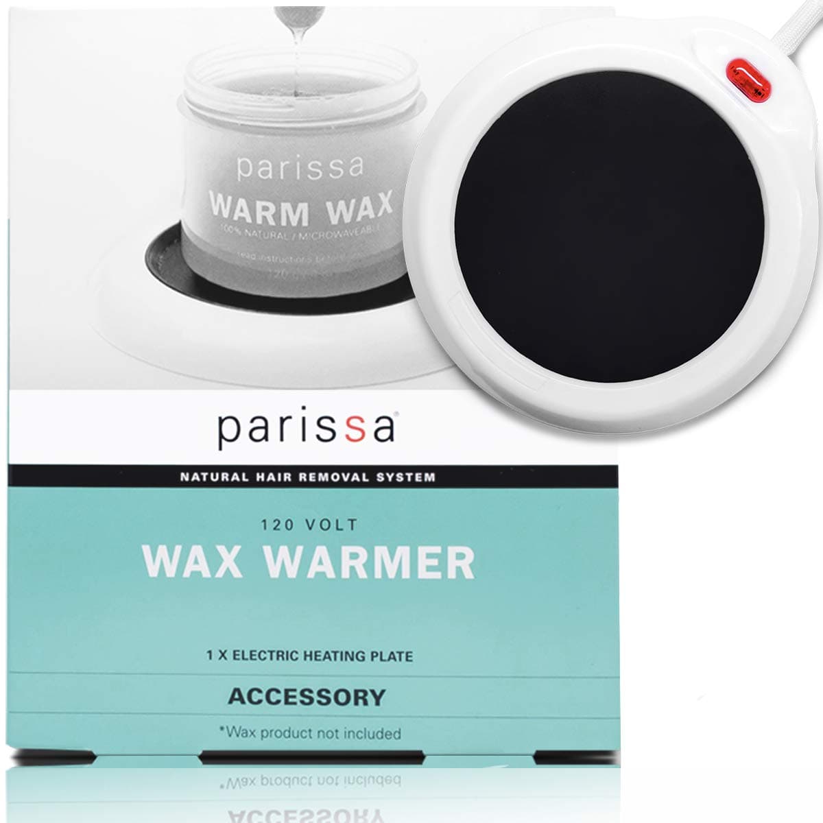 Parissa Wax Warmer, Plug-in Warming Plate for Safe At-Home Heating Parissa Hair Removal Waxes, 120V