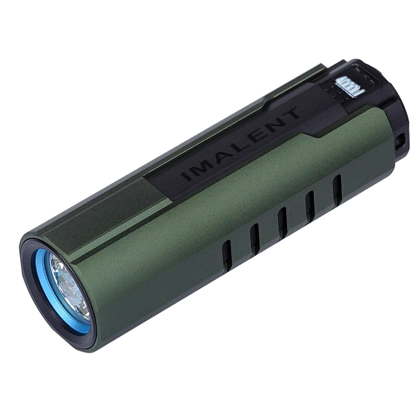 LD70 EDC Flashlight Rechargeable 4000 lumens, Small Bright Torch Uses CREE XHP70.2 LED, Pocket Torch with OLED Display for Home Checking and Dog Walking (Army Green)