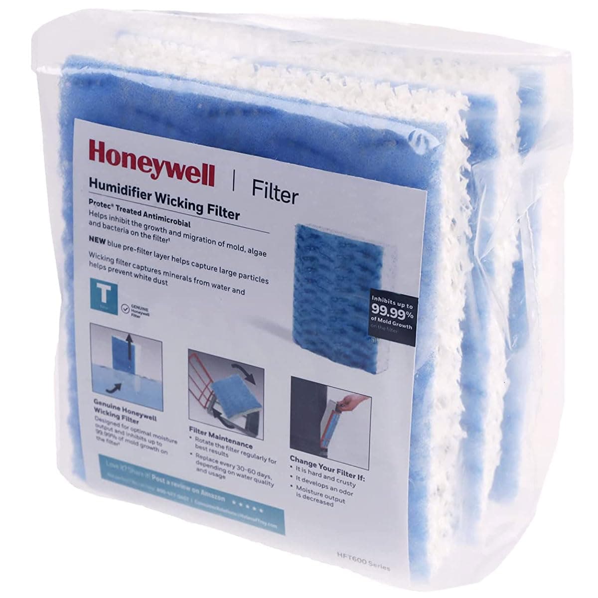 Honeywell Replacement Wicking Filter T, 3 pack, white, 3 Count