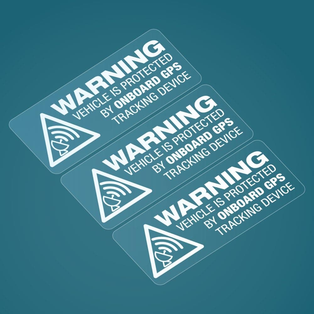 3x WARNING GPS TRACKING ON BOARD Tracker Security Car Van Bike Window Stickers