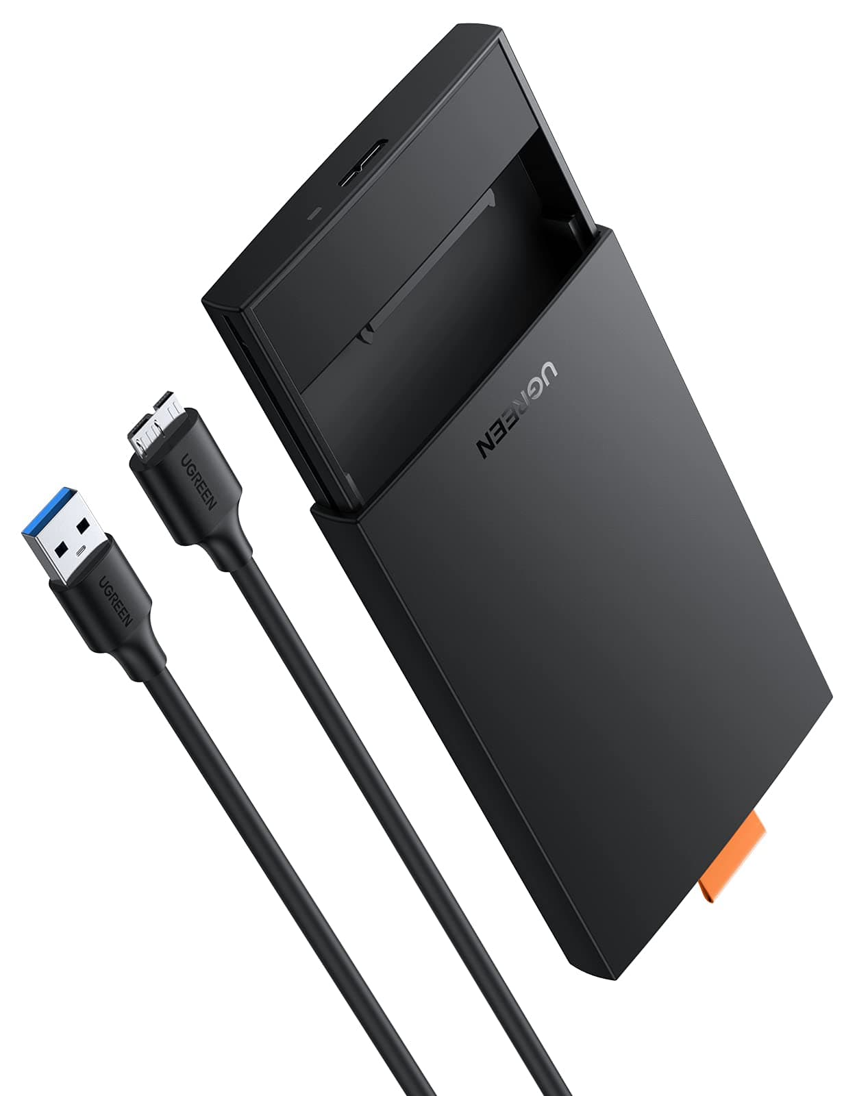 UGREEN 2.5 Inch Hard Drive Enclosure, 5Gbps SSD Enclosure, External USB 3.0 SATA HDD Caddy, SSD Reader UASP Supported, Hard Drive Caddy Compatible with 2.5 Inch SSD HDD EVO 870 WD Crucial Drive