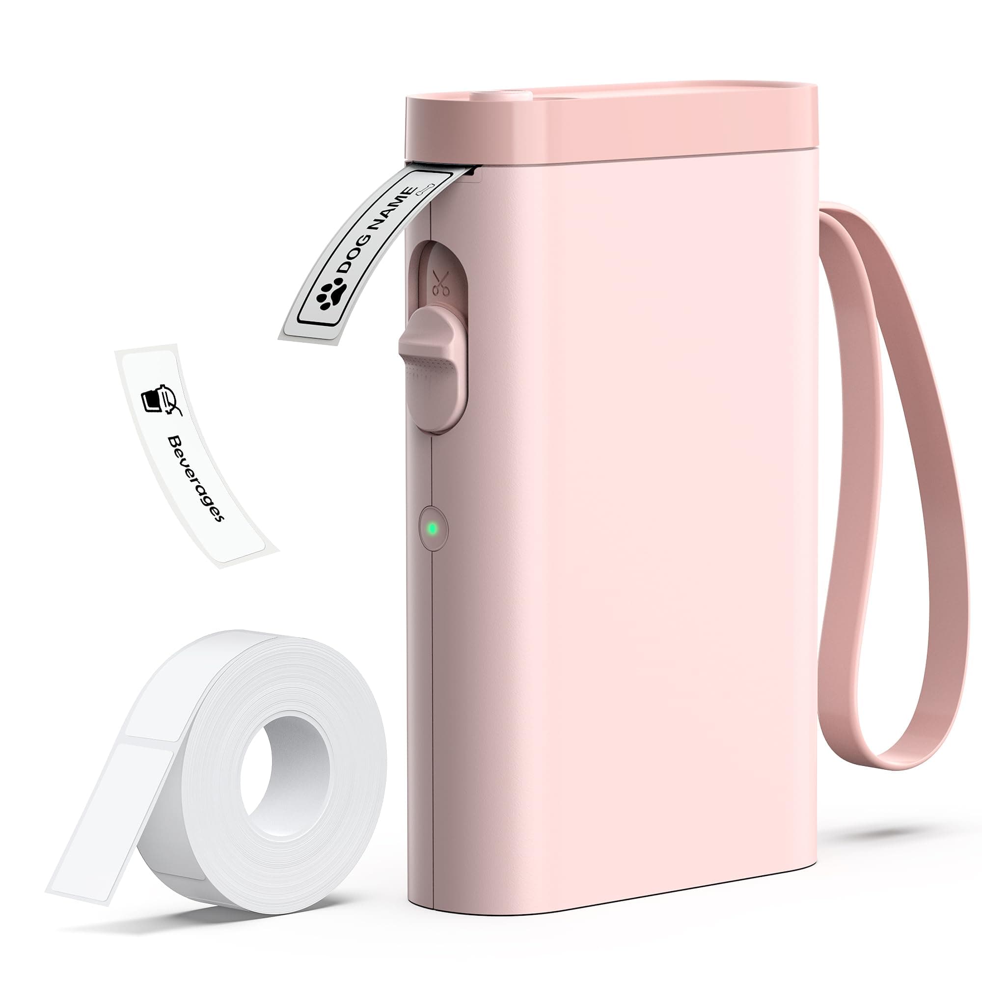 P21 Label Maker Machine with Tape, Label Printer Thermal Mini Label Makers with Built-in Cutter and Multiple Templates, Portable Printers for School, Office and Home Use (Pink)