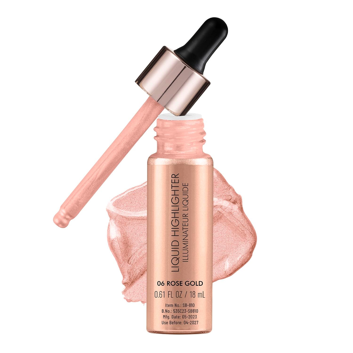 Drop & Glow Liquid Highlighter | Face Makeup | Illuminating Liquid Highlighter With Dewy Finish | Shade -Rose Gold, 18ml