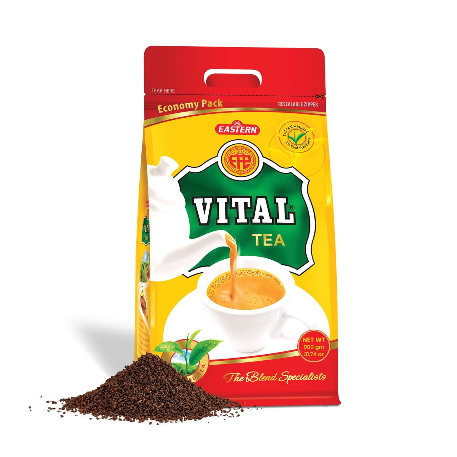 Vital Kilo Zip Pouch, Handpicked Kenyan Tea, Leaf Blend with Strong Caffeine, Bold & Full-Bodied Flavor, Ideal for Milk Tea & Black Tea, Loose Tea (31.74 oz)