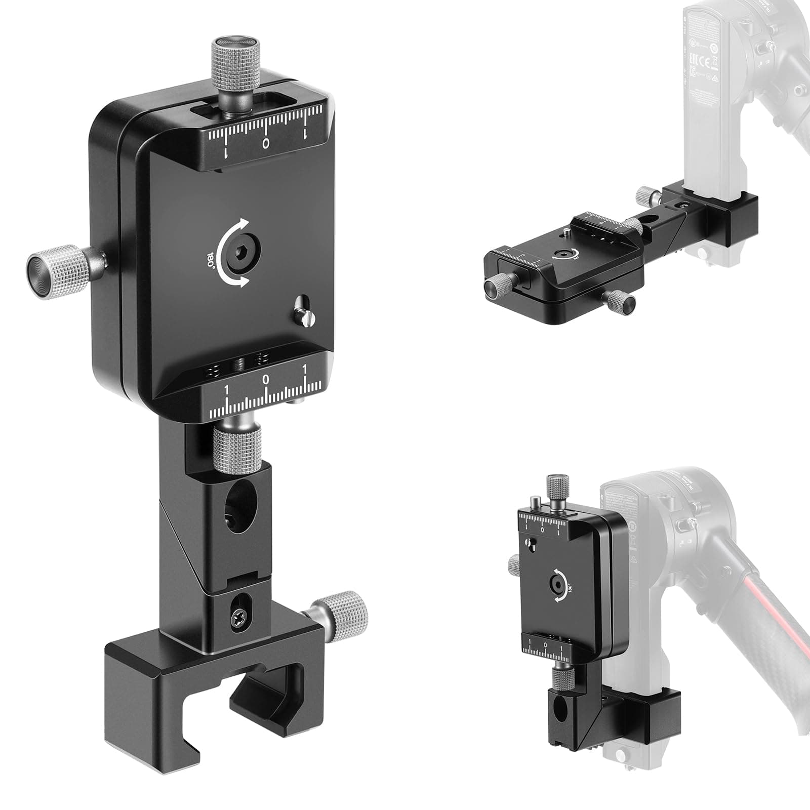 NEEWER RS3 Vertical Camera Mount Compatible with DJI Ronin RS3 Pro RS 3 RS 2 Gimbal Stabilizer, 1s Quick Vertical to Horizontal Switch Anti Drop 180° Rotating Base for YouTube TikTok Vlog Video, CA027