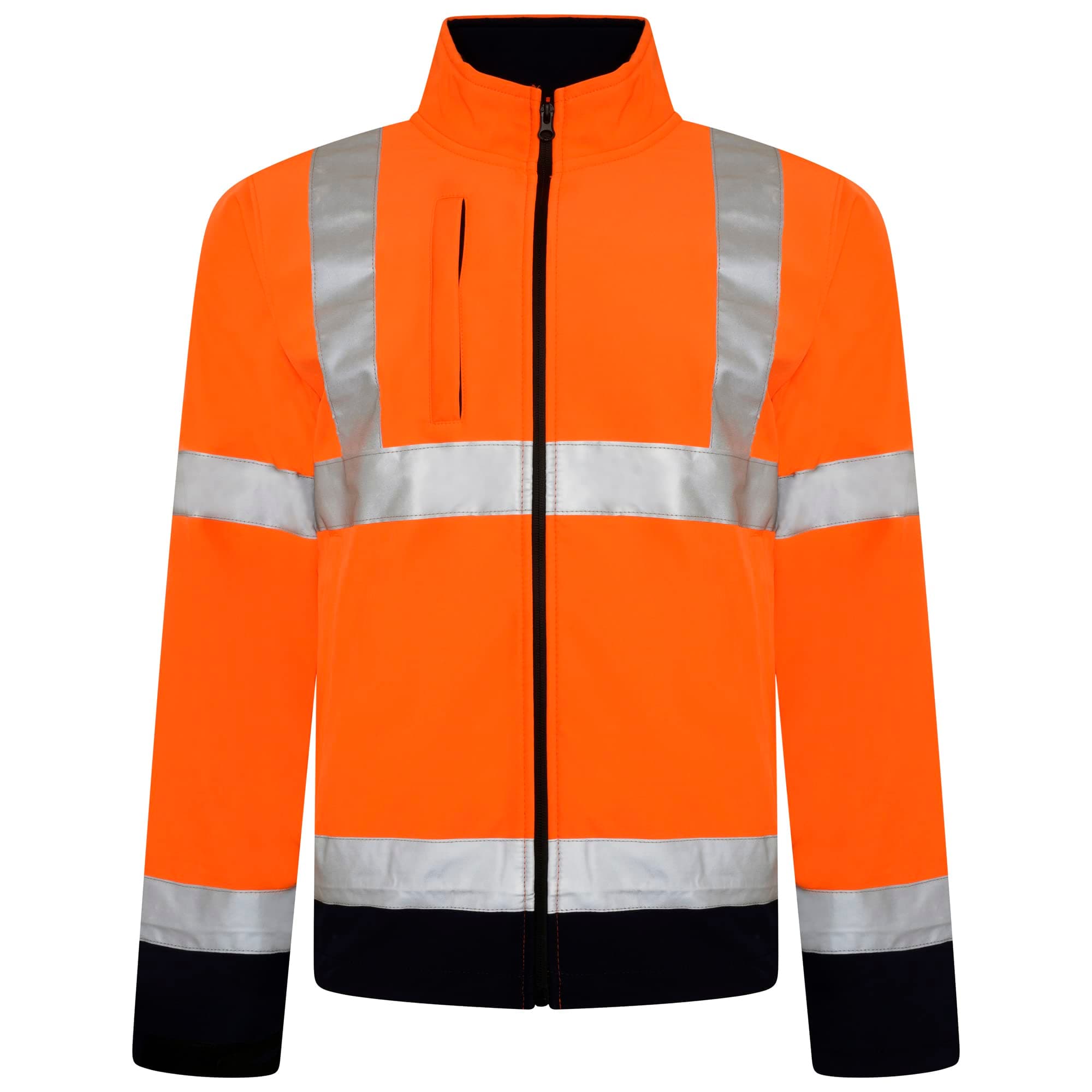 Hi Vis Softshell Jacket Men High Visibility Viz Reflective Water Resistant Shower Proof Rain Repellent Windproof Safety Site Coat Work Wear Builder Soft Shell Workwear Warm Top