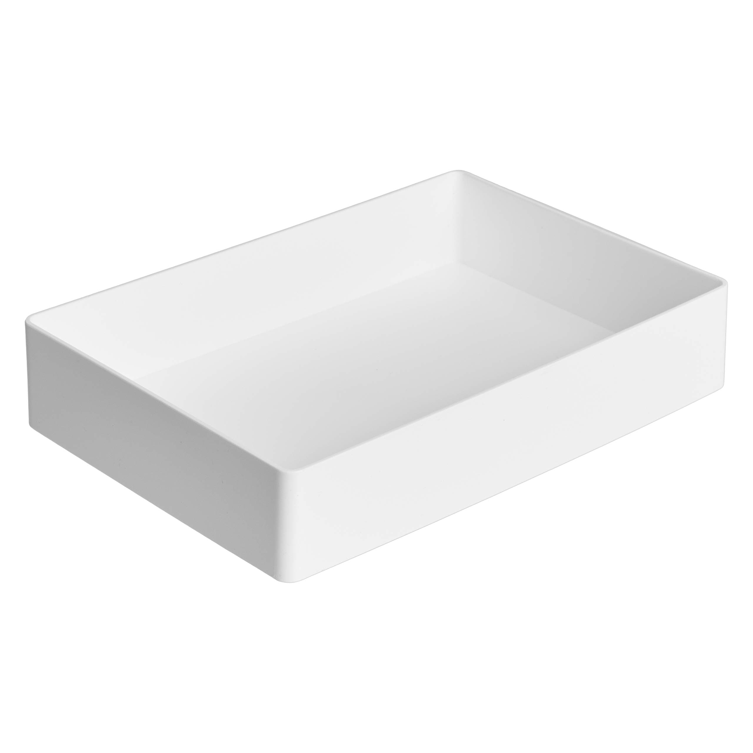 Amazon Basics Rectangular Plastic Organizer Accessory Tray, White