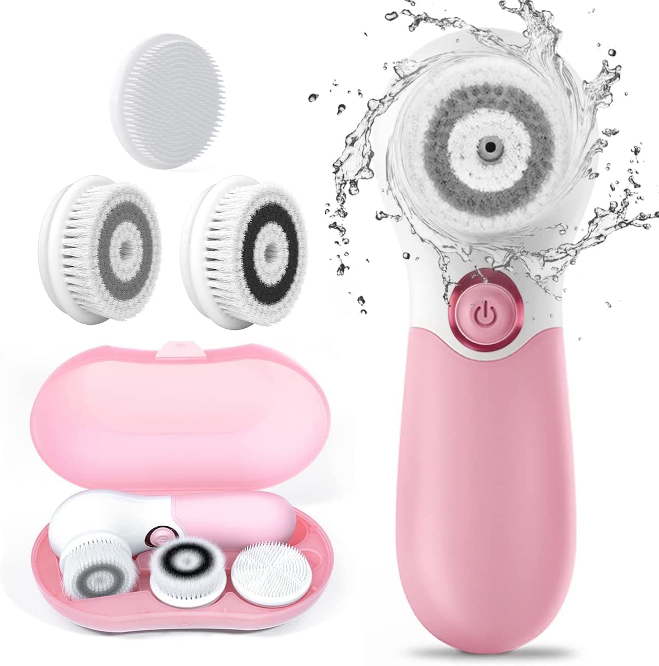 Spin Brush Face Cleanser with 3 Brush Heads for Deep Cleansing Exfoliation and Massaging