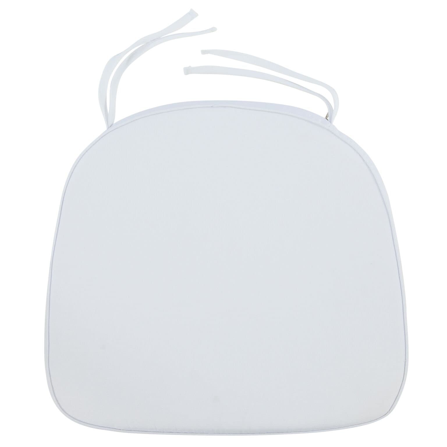 LeisureMod Modern Dining Chair Cushion Pads (White)