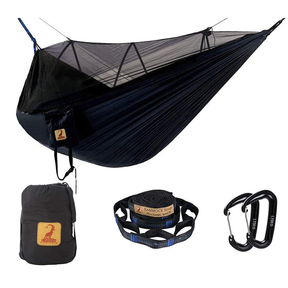Hammock with Mosquito Net Camping Hammocks with Parachute Nylon Large 300 x 180cm Double Hammocks For Outdoor Travel Camping Garden, Navy
