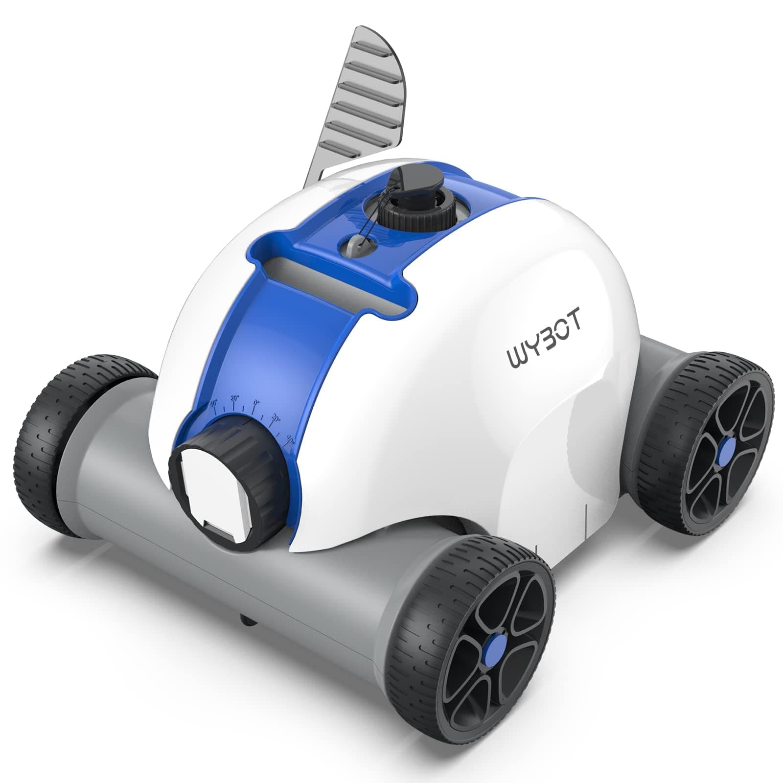 WYBOT 2024 Cordless Robotic Pool Cleaner, Automatic Pool Vacuum with Powerful Suction, Last 90 Mins, LED Indicator, Self-Parking, Ideal for Above/In-Ground Flat Pools, Osprey 300 Grey.