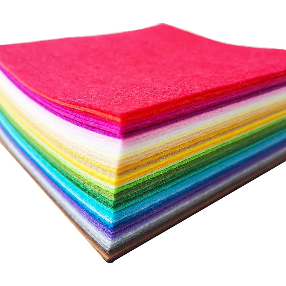 Felt Sheets, 40 Pcs 8 X 12 inches (20 X 30cm) 1mm Thick Soft Felt Fabric Sheet, DIY Craft Sewing Pre-Cut Quilt Squares, Premium Colorful Hard Fabric Sheets for Handmade Crafting and DIY Projects.